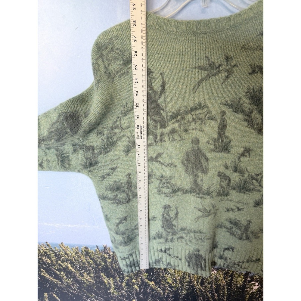 XL Polo Ralph Lauren Men's Green Wool Knit Crewneck Hunting Dog Graphic Sweater - Picture 7 of 7